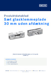Sæt glasklemmeplade 30 mm uden afdækning Produktdatablad DA