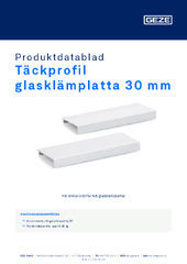 Täckprofil glasklämplatta 30 mm Produktdatablad SV