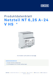 Netzteil NT 6,25 A-24 V HS  * Produktdatenblatt DE