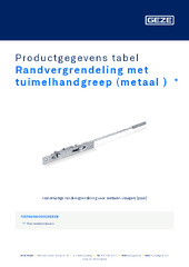 Randvergrendeling met tuimelhandgreep (metaal )  * Productgegevens tabel NL