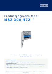 MBZ 300 N72  * Productgegevens tabel NL