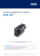 AIR 20 Productgegevens tabel NL