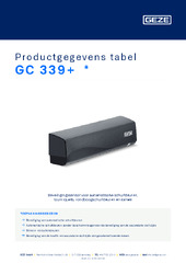 GC 339+  * Productgegevens tabel NL