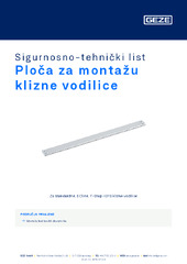 Ploča za montažu klizne vodilice Sigurnosno-tehnički list HR