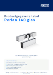 Perlan 140 glas Productgegevens tabel NL