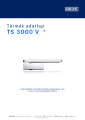 TS 3000 V  * Termék adatlap HU