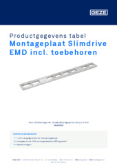 Montageplaat Slimdrive EMD incl. toebehoren Productgegevens tabel NL