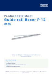 Guide rail Boxer P 12 mm Product data sheet EN