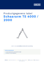 Schaararm TS 4000 / 2000 Productgegevens tabel NL