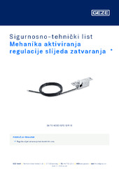Mehanika aktiviranja regulacije slijeda zatvaranja  * Sigurnosno-tehnički list HR