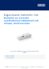 Komplet za visinsko izjednačenje/udaljenost od stropa, kontinuirano Sigurnosno-tehnički list HR