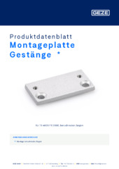 Montageplatte Gestänge  * Produktdatenblatt DE