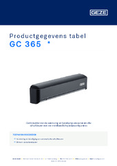 GC 365  * Productgegevens tabel NL