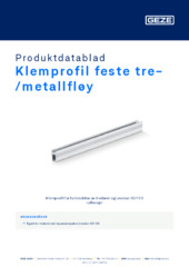 Klemprofil feste tre-/metallfløy Produktdatablad NB