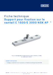 Support pour fixation sur le vantail E 1500/E 3000 NSK AP  * Fiche technique FR