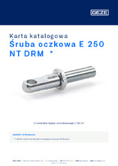 Śruba oczkowa E 250 NT DRM  * Karta katalogowa PL