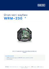 WRM-230  * Ürün veri sayfası TR
