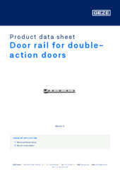 Door rail for double-action doors Product data sheet EN