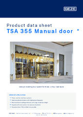 TSA 355 Manual door  * Product data sheet EN