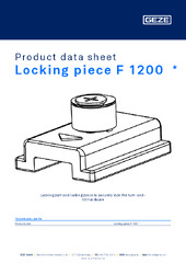 Locking piece F 1200  * Product data sheet EN