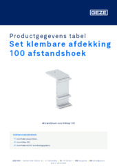 Set klembare afdekking 100 afstandshoek Productgegevens tabel NL