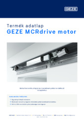 GEZE MCRdrive motor Termék adatlap HU