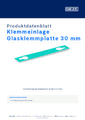 Klemmeinlage Glasklemmplatte 30 mm Produktdatenblatt DE