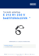 E 212 R1 230 V beállítókészülék Termék adatlap HU