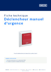 Bouton-poussoir de déclenchement Fiche technique FR