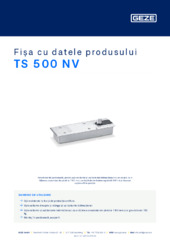 TS 500 NV Fișa cu datele produsului RO