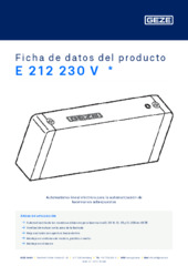 E 212 230 V  * Ficha de datos del producto ES