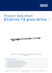 ECdrive T2 plus drive  * Product data sheet EN