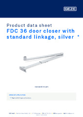FDC 36 door closer with standard linkage, silver  * Product data sheet EN