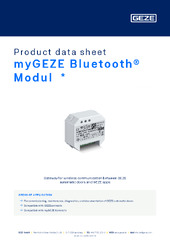 myGEZE Bluetooth® Modul  * Product data sheet EN