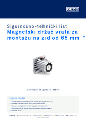 Magnetski držač vrata za montažu na zid od 65 mm  * Sigurnosno-tehnički list HR