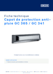 Capot de protection anti-pluie GC 365 / GC 341 Fiche technique FR