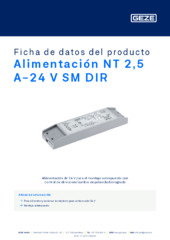 Alimentación NT 2,5 A-24 V SM DIR Ficha de datos del producto ES