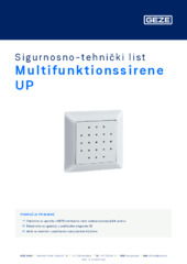 Multifunktionssirene UP Sigurnosno-tehnički list HR