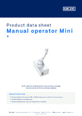 Manual operator Mini  * Product data sheet EN