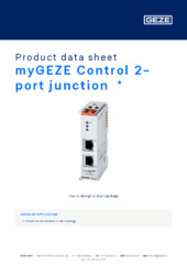 myGEZE Control 2-port junction  * Product data sheet EN