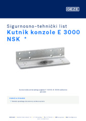 Kutnik konzole E 3000 NSK  * Sigurnosno-tehnički list HR