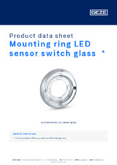 Mounting ring LED sensor switch glass  * Product data sheet EN