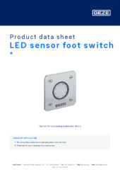 LED sensor foot switch  * Product data sheet EN
