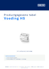 Voeding HS Productgegevens tabel NL