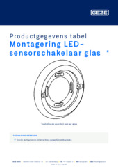 Montagering LED-sensorschakelaar glas Productgegevens tabel NL