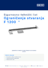 Ograničenje otvaranja F 1200  * Sigurnosno-tehnički list HR