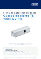 Cuerpo de cierre TS 2000 NV BC Ficha de datos del producto ES