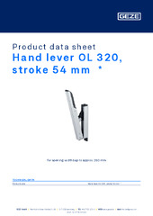 Hand lever OL 320, stroke 54 mm  * Product data sheet EN
