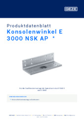 Konsolenwinkel E 3000 NSK AP  * Produktdatenblatt DE