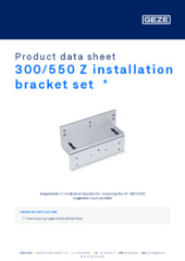 300/550 Z installation bracket set  * Product data sheet EN